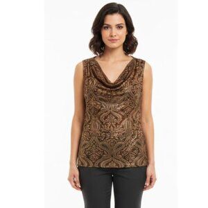 Dress barn plus size 1x brown and goldfish sexy tan top with Middle east…